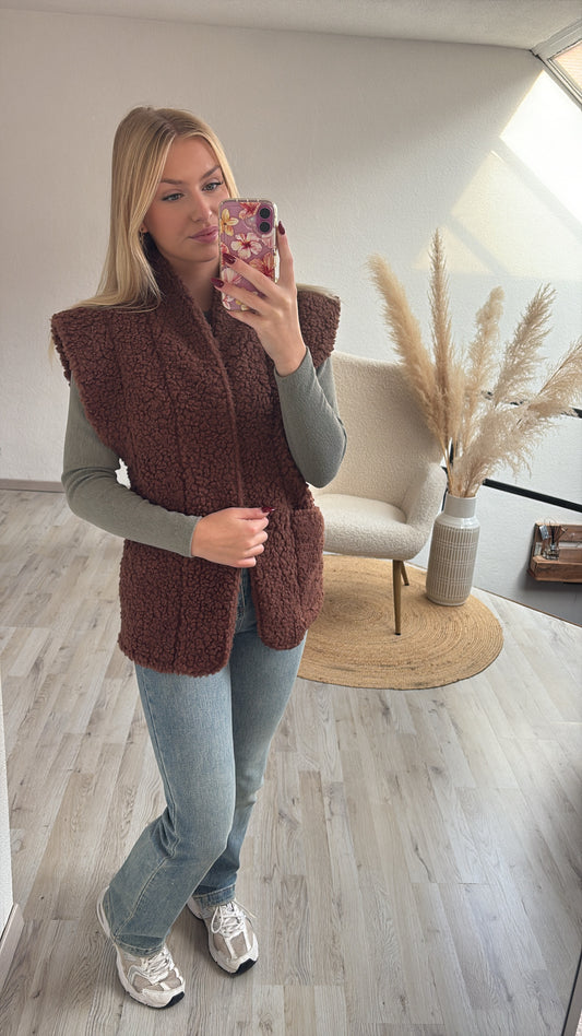 Teddygilet bruin