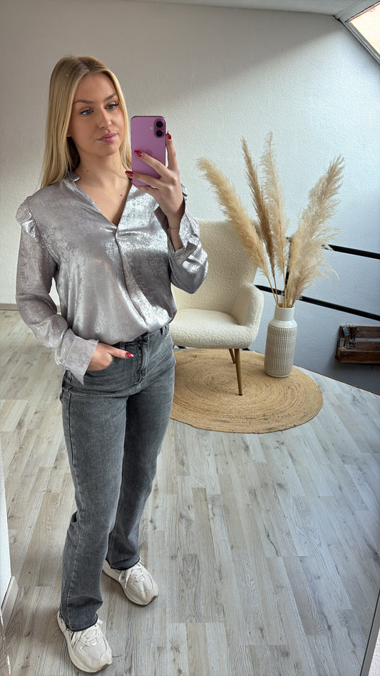 Zilveren blouse