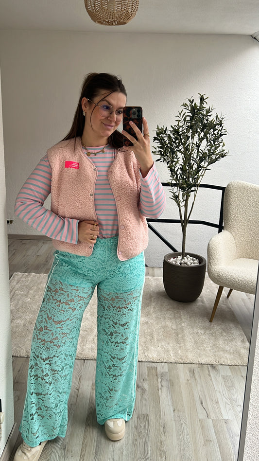 TURKOOIS KANTEN BROEK