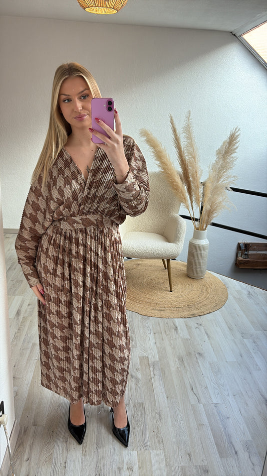 Pied de poule maxijurk