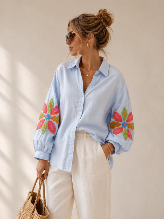 BLAUWE BLOUSE