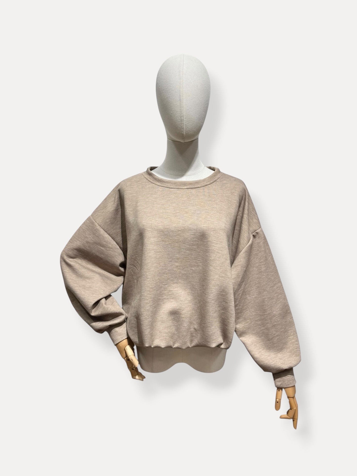 CAMEL PUFFY SWEATER