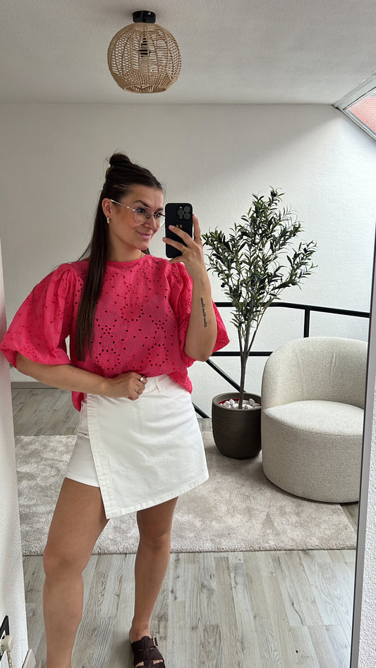 BRODERIE BLOUSE ROZE