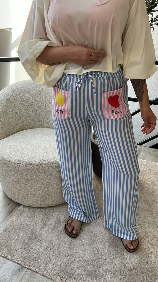 BLAUWE LOSSE BROEK