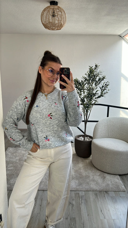 KNITTED TRUI BLOEMEN