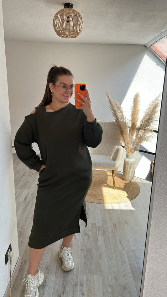 Sweaterjurk khaki