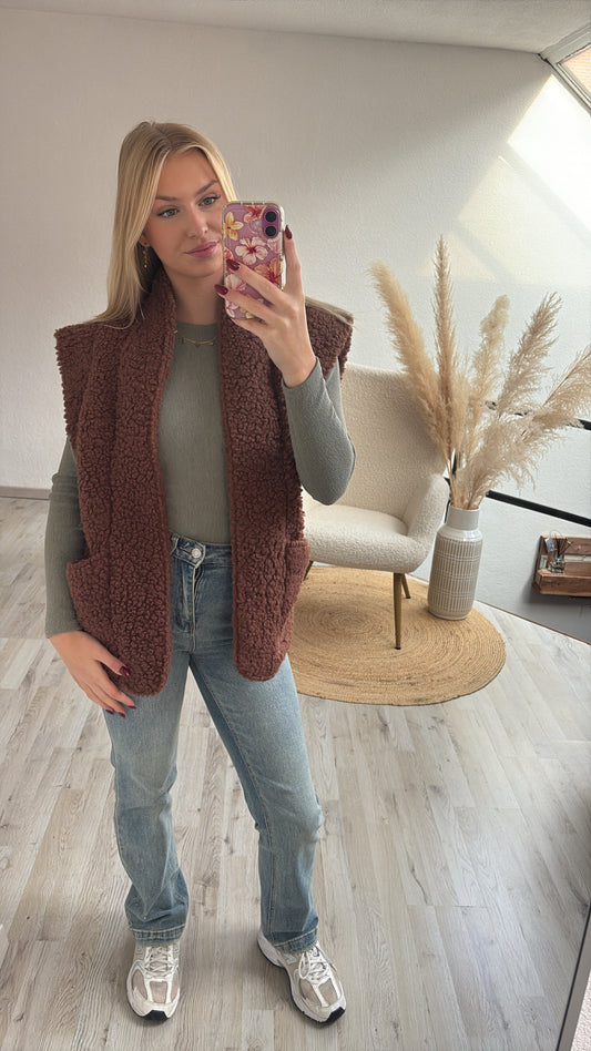 Teddygilet bruin
