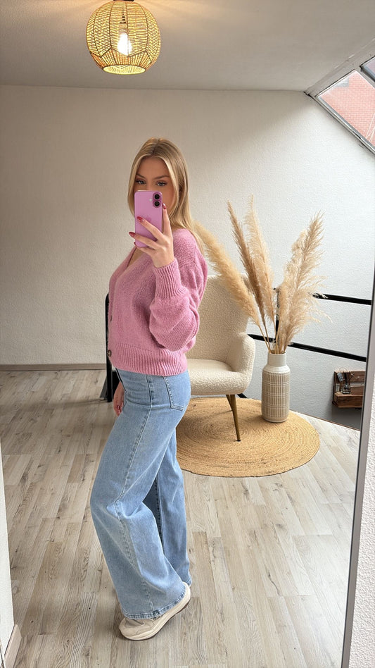 Roze cardigan