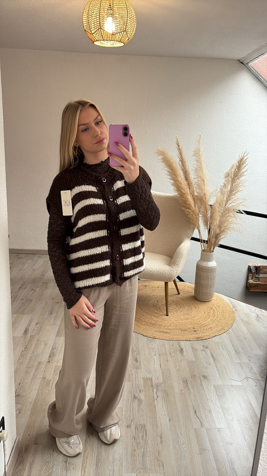 Bruine kanten longsleeve