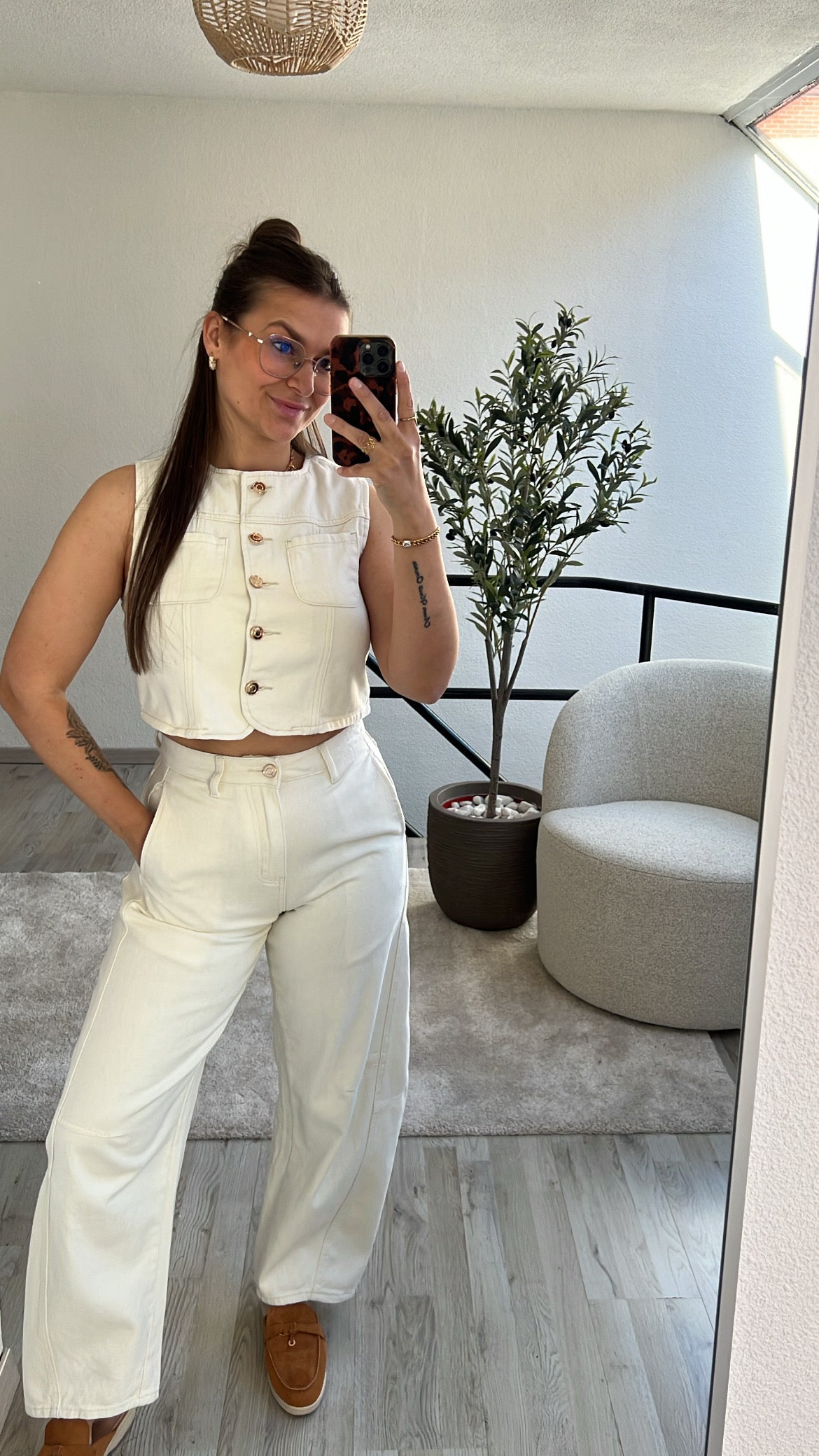 WITTE JEANS SET