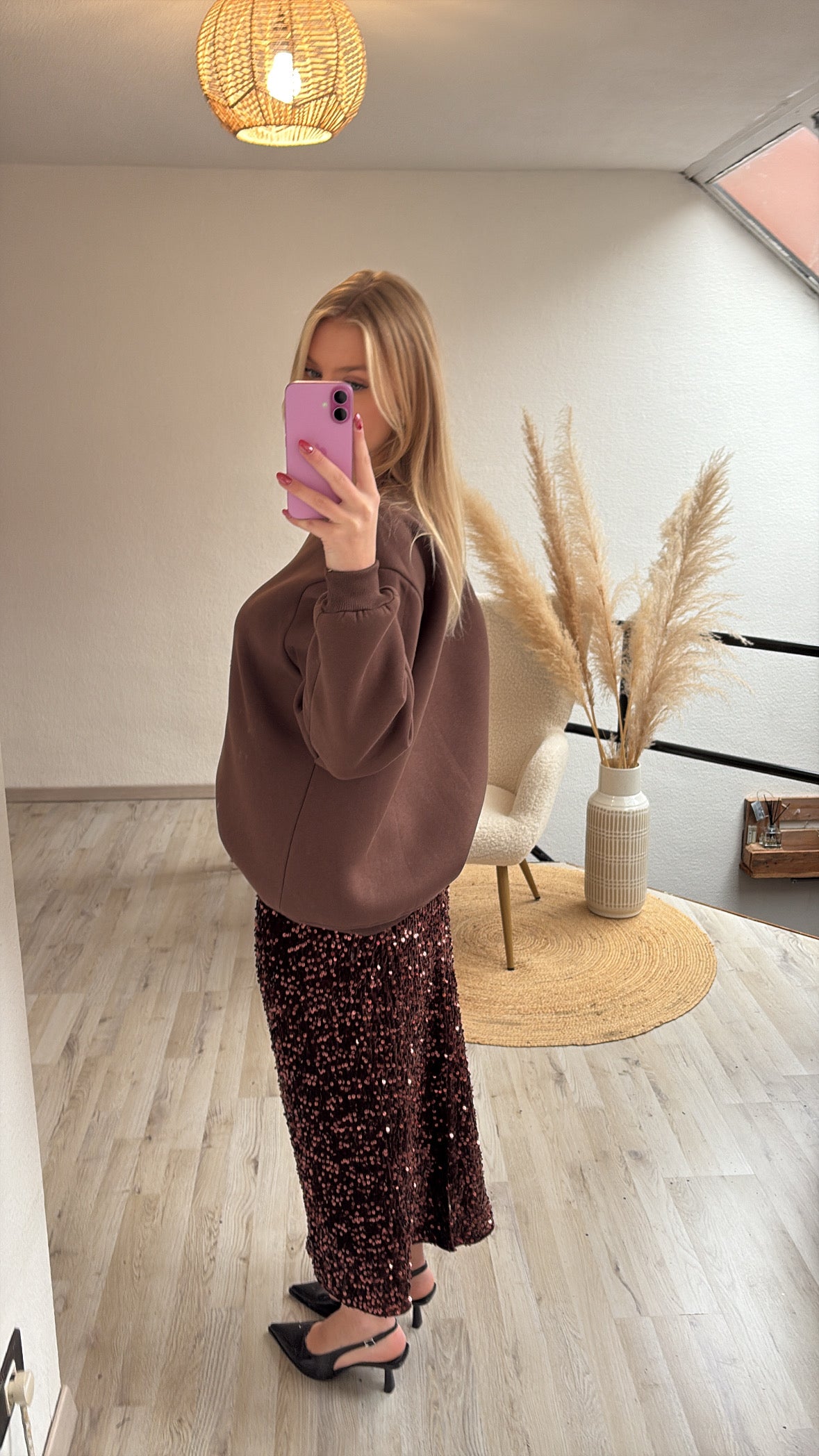 Glitterrok bruin