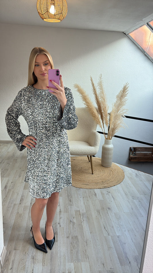 Glitterjurk zilver