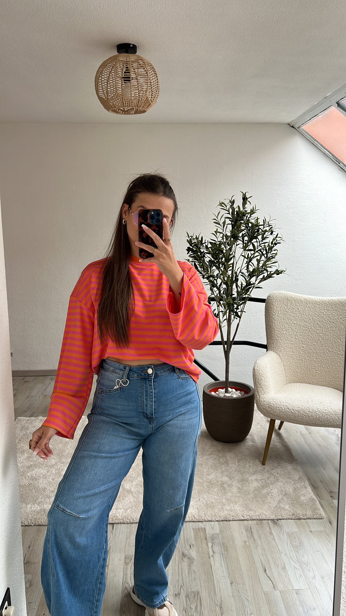 STRIPED LONGSLEEVE ORANJE-ROZE