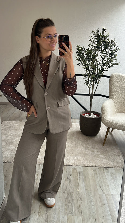 MESH TOP POLKA BRUIN