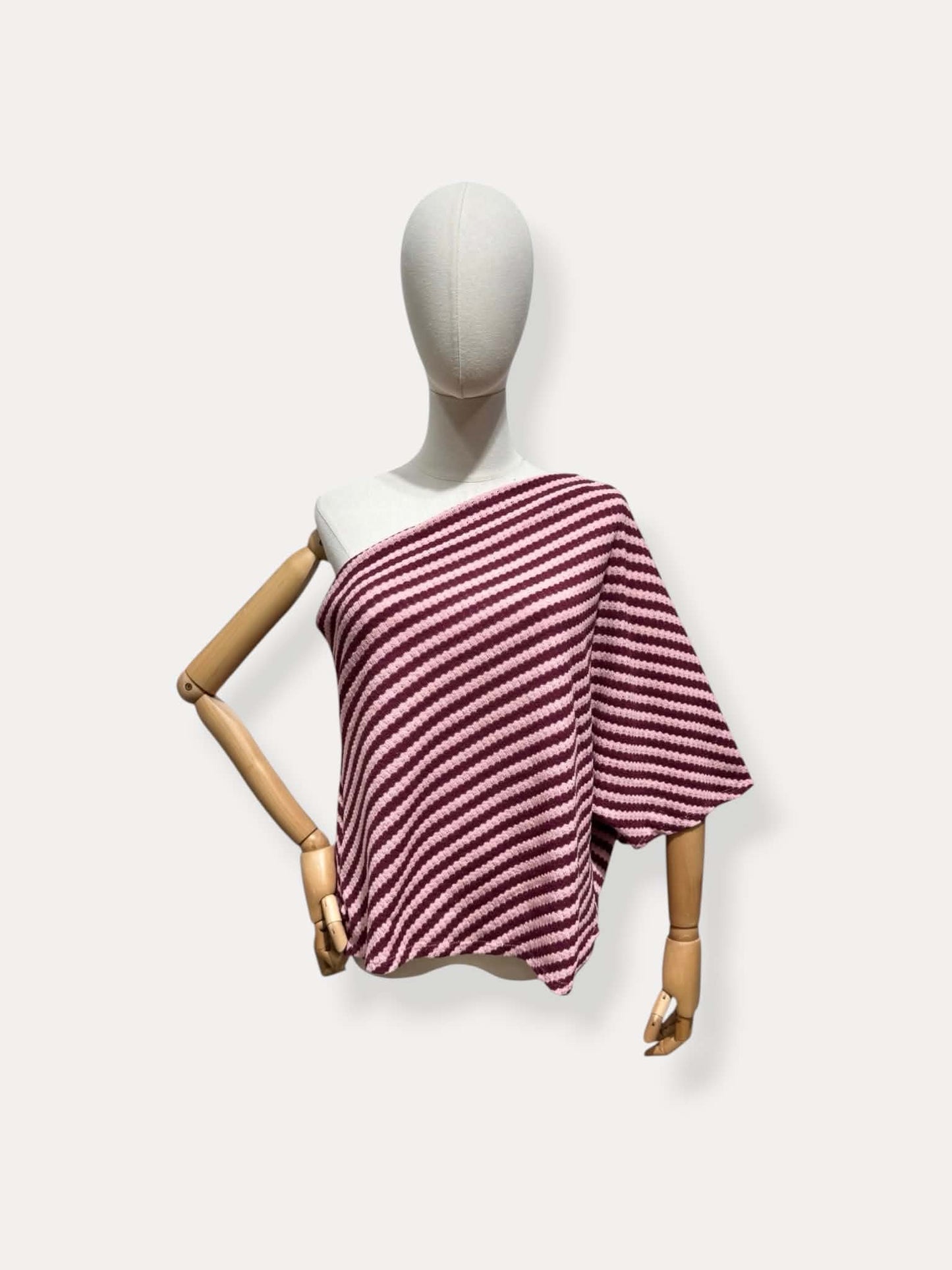 ONE SHOULDER SHIRT ROZE/BURGUNDY