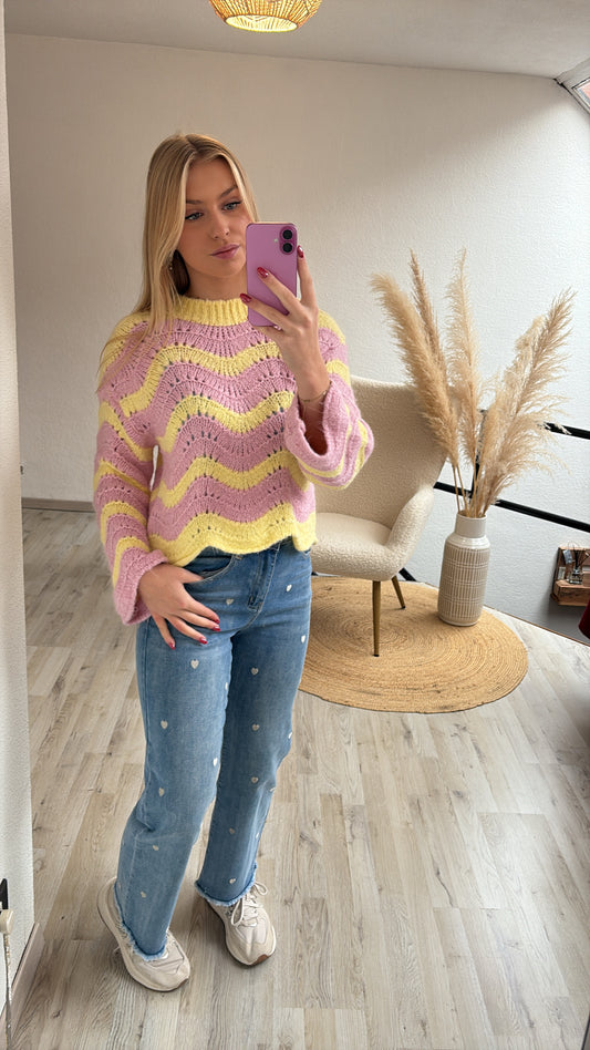 Zigzag knit geel