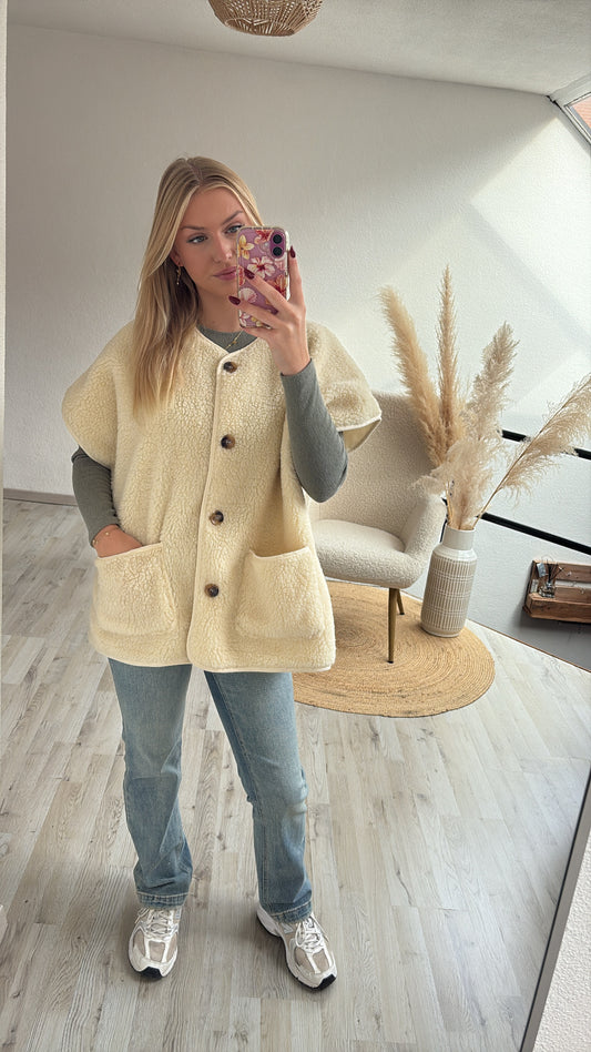 Teddygilet beige