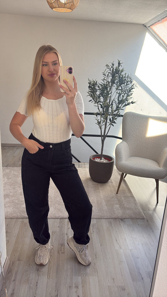 BARREL JEANS ZWART