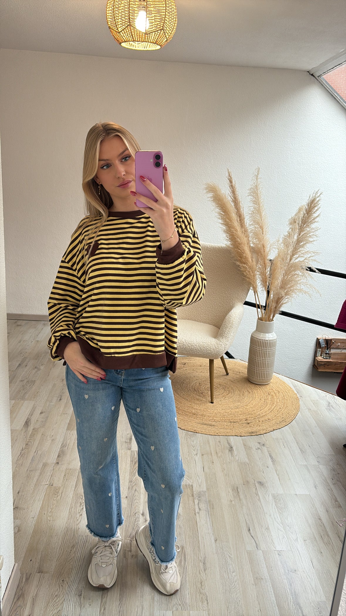 Gestreepte pull hartje