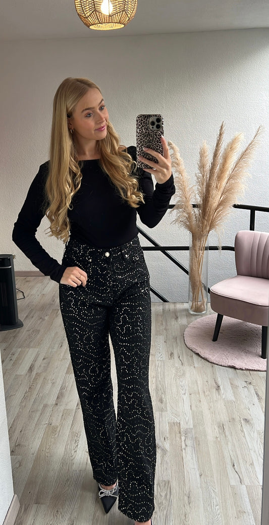 Glitterjeans zwart