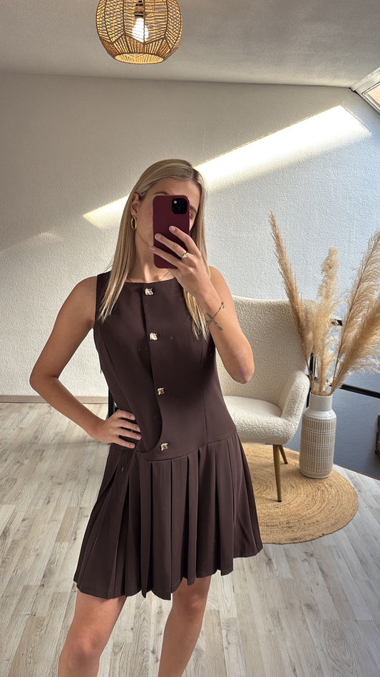 Bruin jurkje plissé