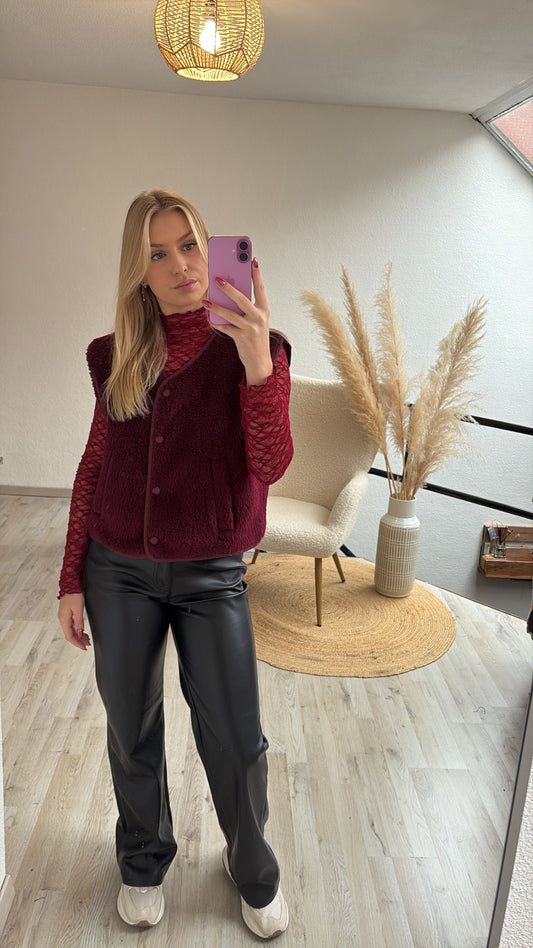 Burgundy kanten top