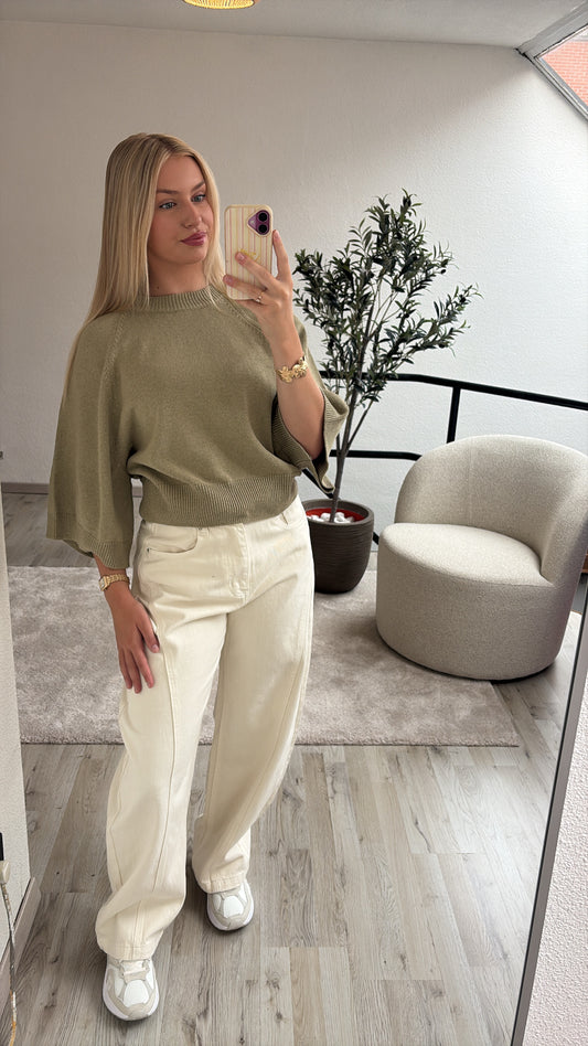 KHAKI KNIT TOP
