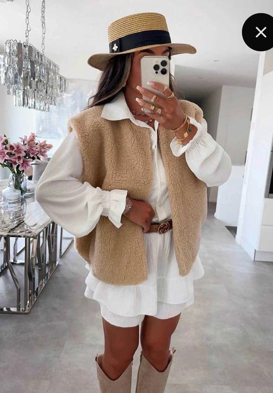 Teddy gilet camel