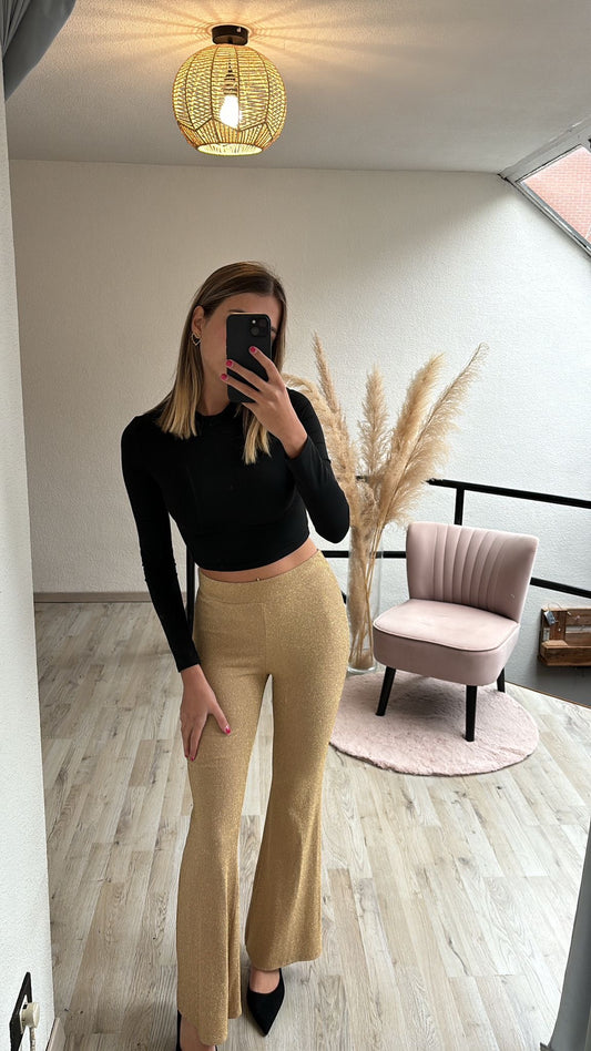 Flared broek goud