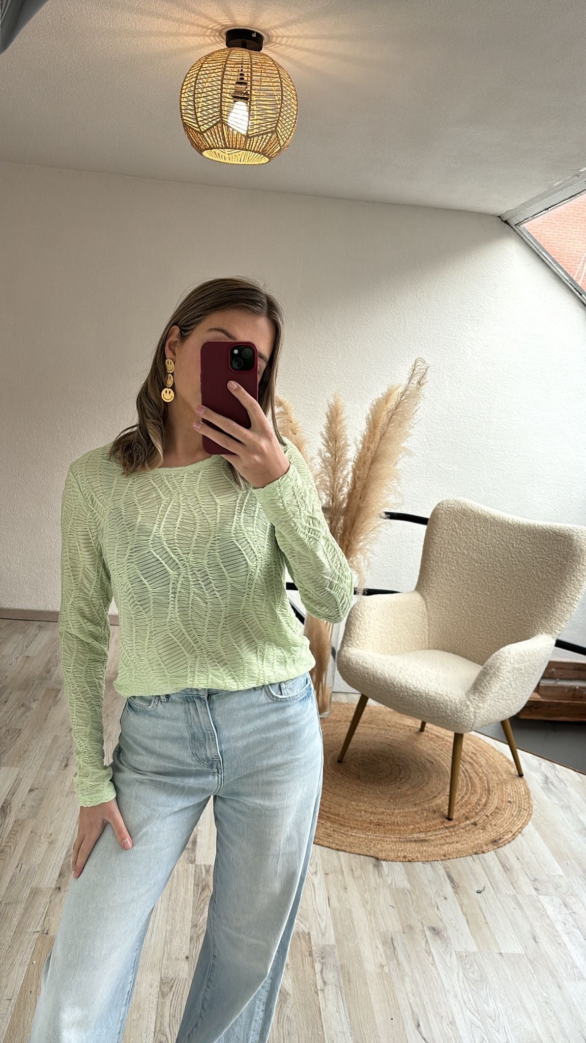 Mintgroene blouse