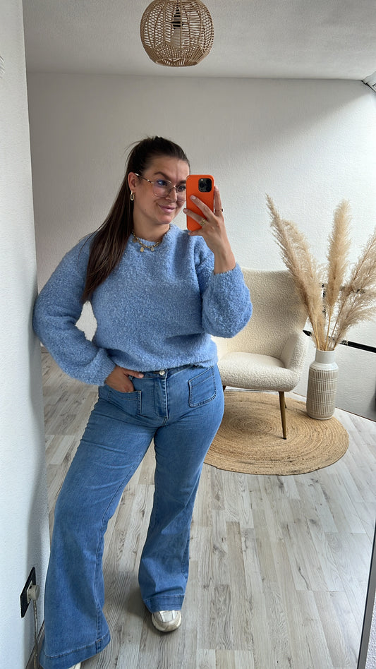 Teddy sweater blauw