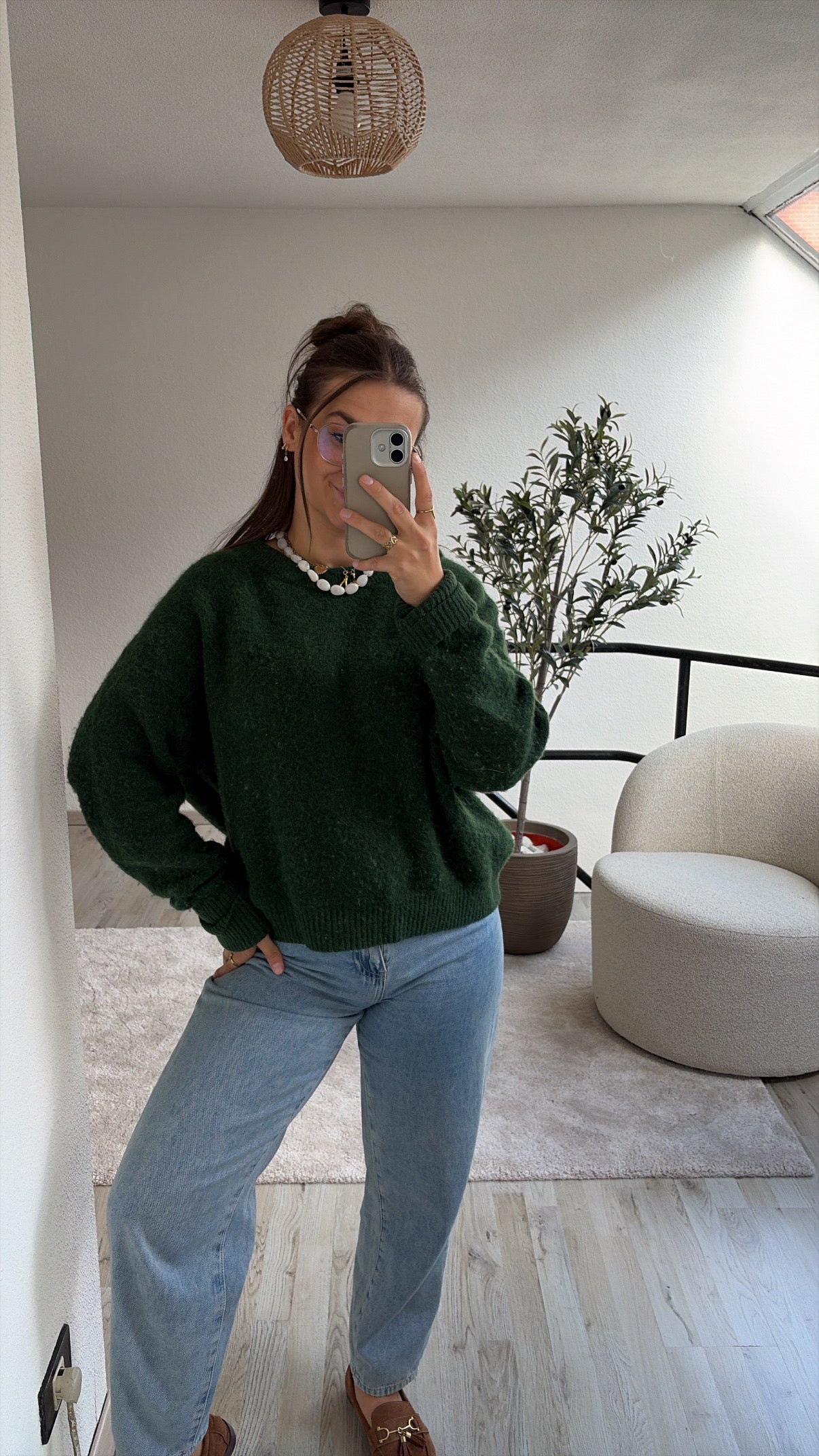 DONKERGROENE KNIT