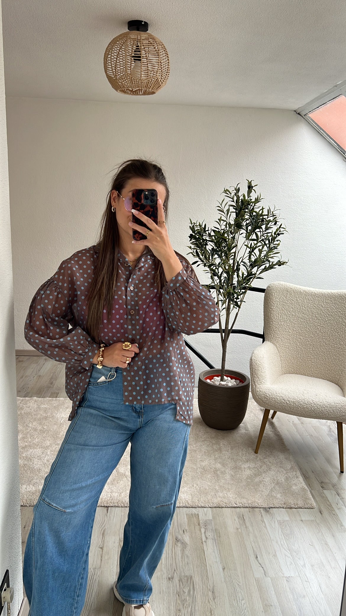 POLKADOT BLOUSE BRUIN