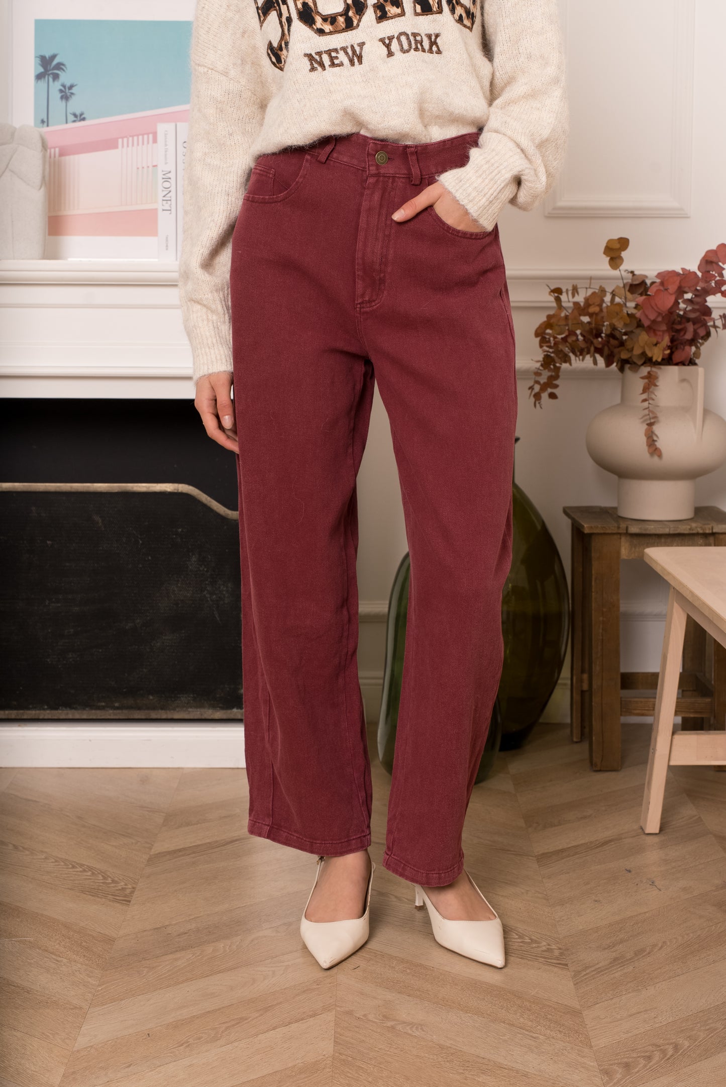 JEANS BURGUNDY