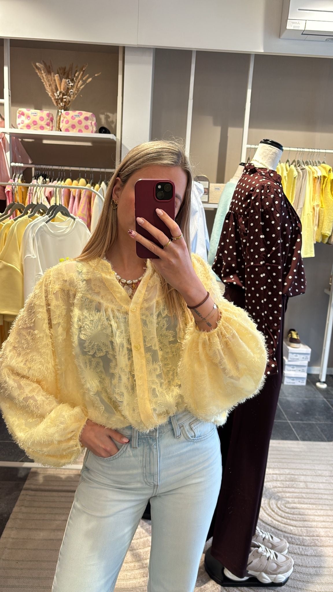 FLUFFY BLOUSE GEEL