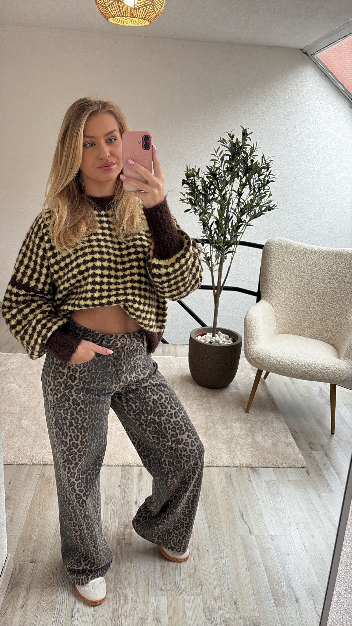 GEBLOKTE KNIT GEEL-BRUIN