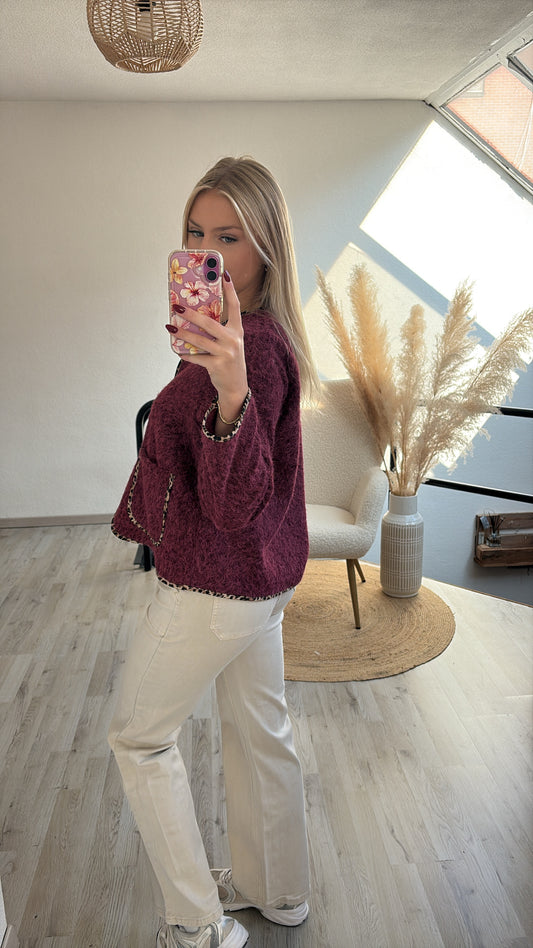 Teddy jacket burgundy