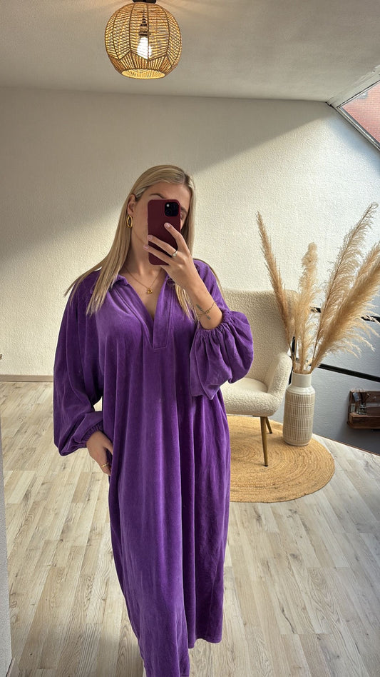 Velvet jurk paars