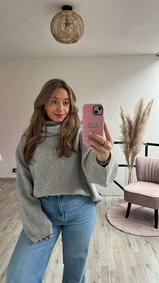 Grijze knit trui