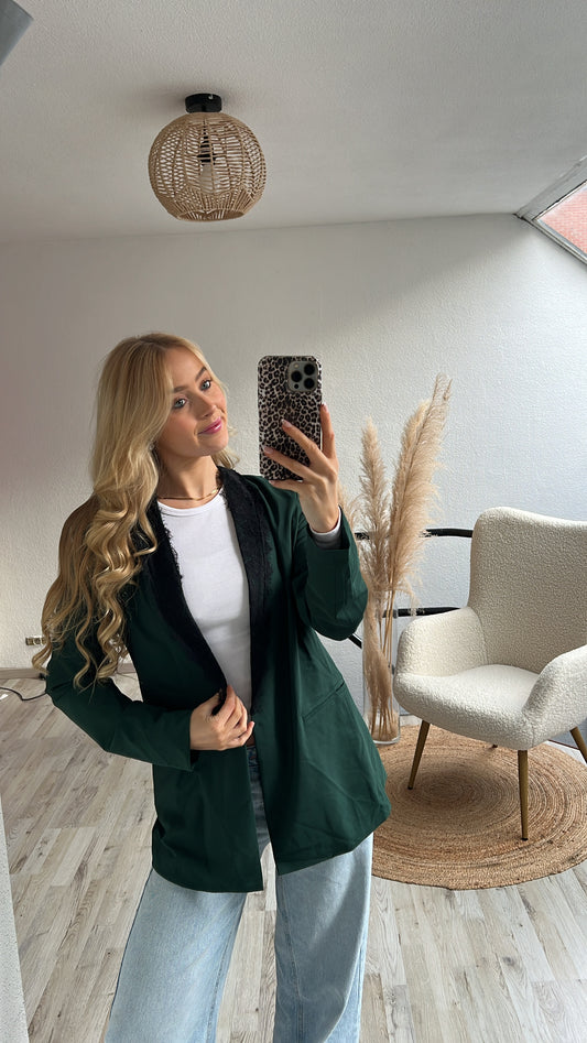 Groene blazer kant