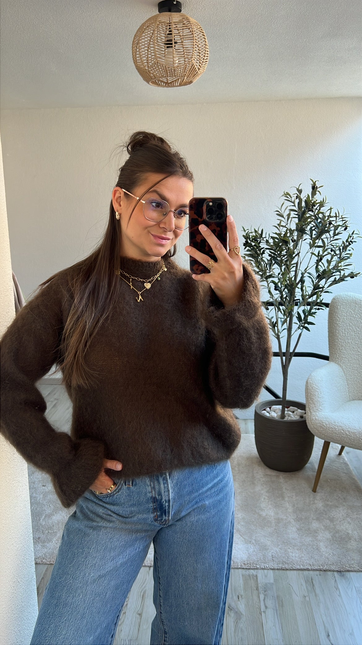 FLUFFY KNIT BRUIN