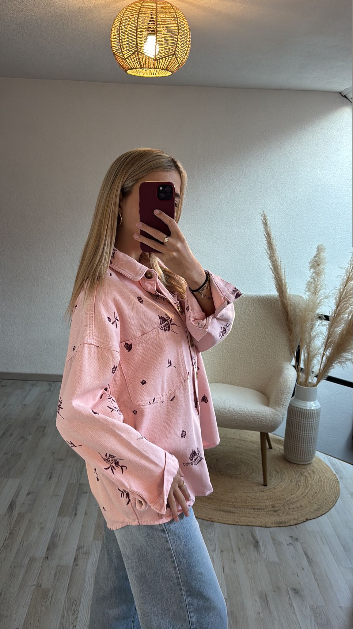 Jeansjasje met print