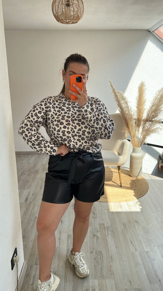 Lederlook short