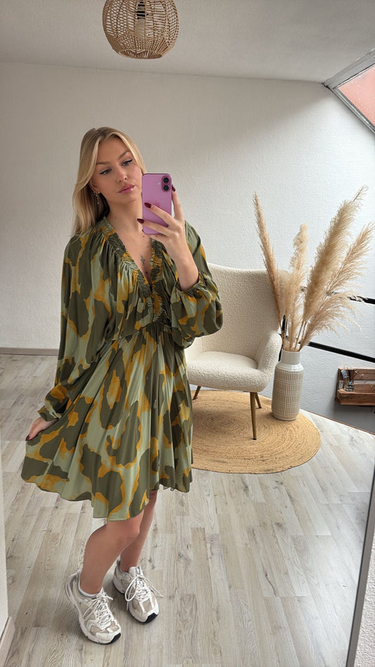 Khaki jurk flowy