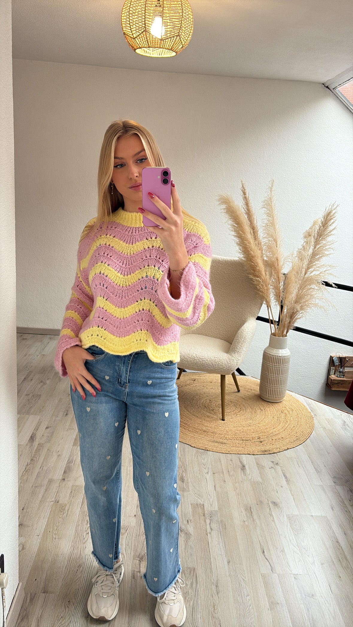 Zigzag knit geel