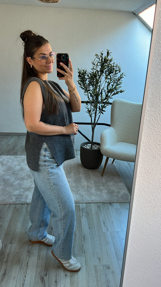 KNIT TOP GRIJS