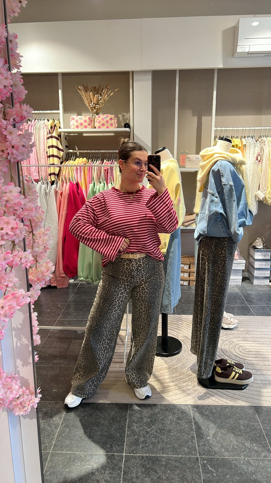 STRIPED LONGSLEEVE ROZE-BORDEAUX