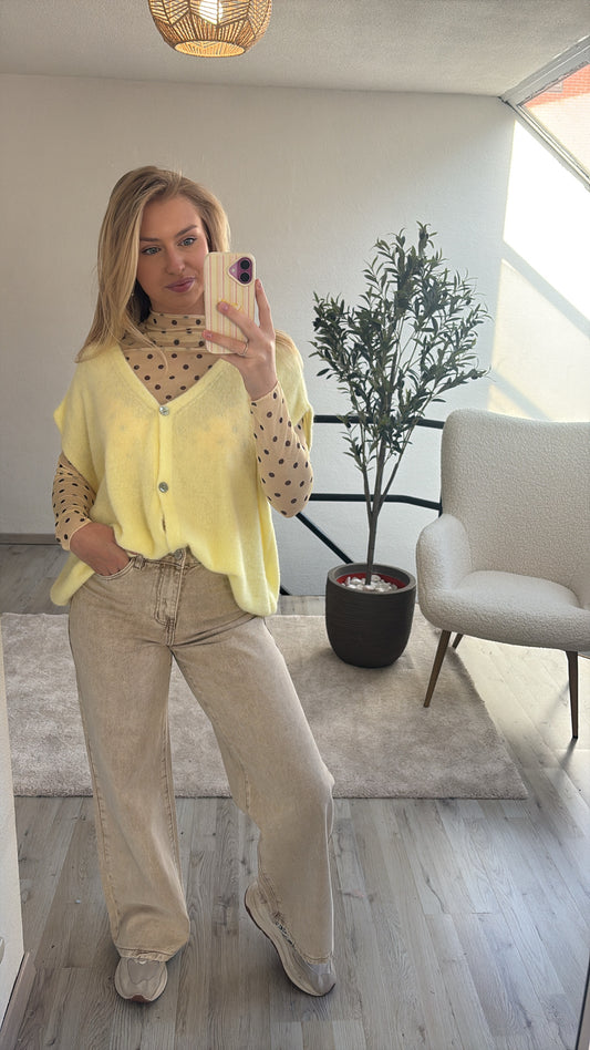 KNIT GILET GEEL