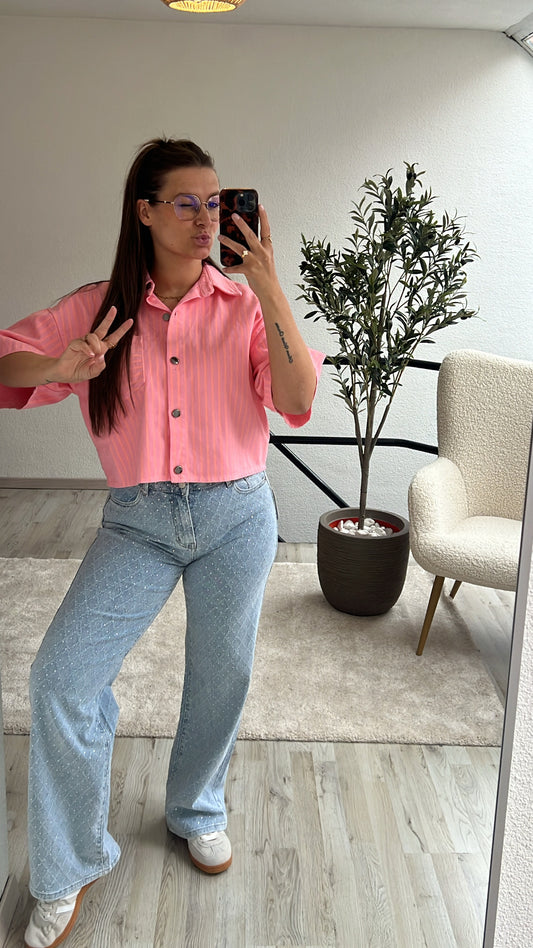 JEANSBLOUSE ROZE