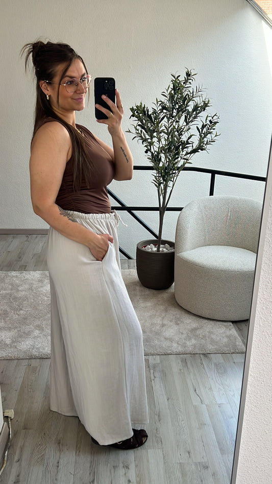 LINNEN BROEK BEIGE